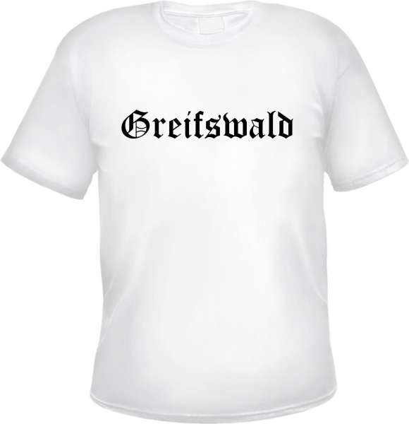 Greifswald Herren T-Shirt - Altdeutsch - Weißes Tee Shirt
