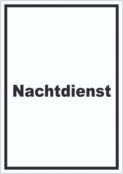 Nachtdienst Aufkleber mit Text Nachtschalter hochkant