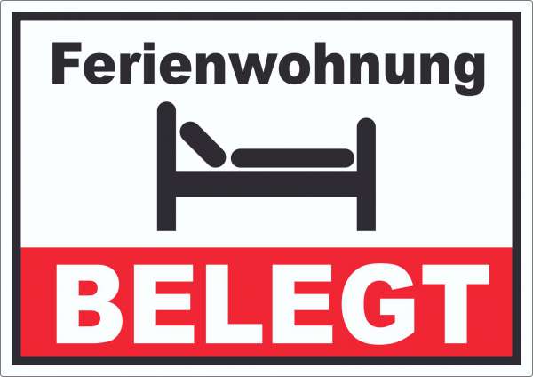 Ferienwohnung BELEGT Aufkleber