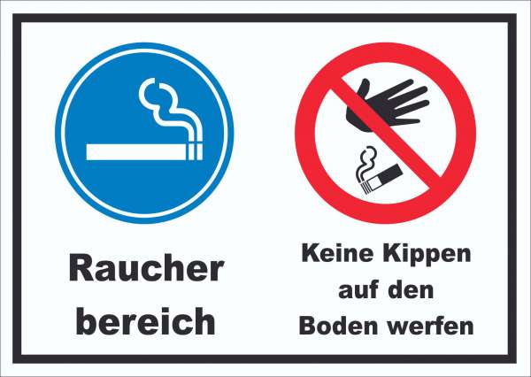 Schild Raucherbereich Boden verboten
