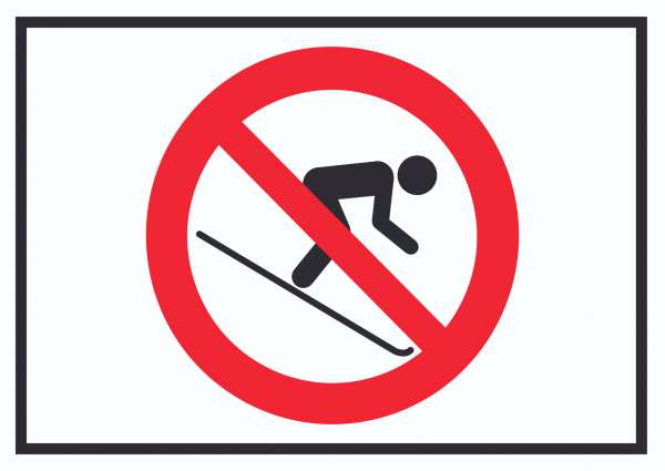 Ski fahren verboten! Symbol Schild