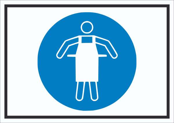 Schutzschürze benutzen Symbol Schild