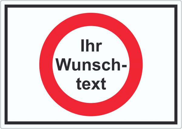 Aufkleber Wunschtext verboten Symbol