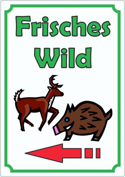 Frisches Wild Aufkleber Hochkant mit Pfeil links