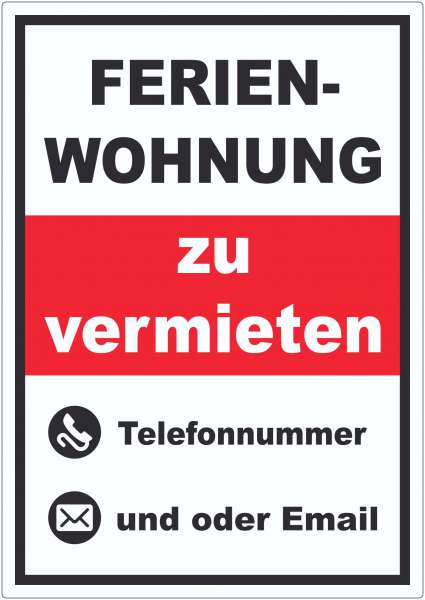 Ferienwohnung zu vermieten Hochkant Aufkleber