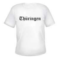 Thüringen Herren T-Shirt - Altdeutsch - Weißes Tee Shirt Thüringen Herren T-Shirt - Altdeutsch - Weißes Tee Shirt