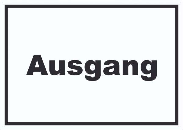Ausgang Schild mit Text Exit Schluss waagerecht
