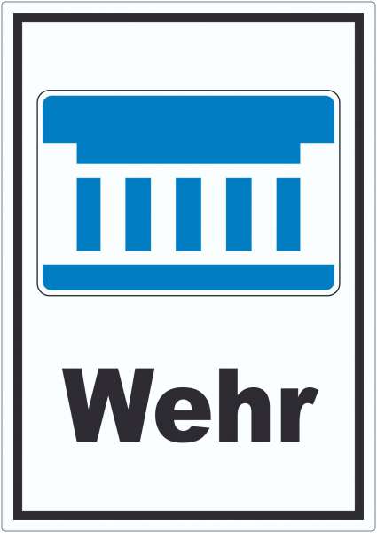 Wehr oder Staustufe Symbol und Text Aufkleber