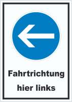 Aufkleber Fahrtrichtung hier links Aufkleber Fahrtrichtung hier links