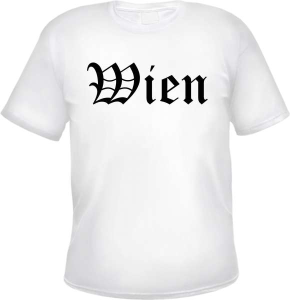 Wien Herren T-Shirt - Altdeutsch - Weißes Tee Shirt