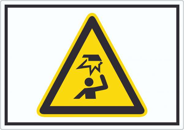 Achtung Hindernisse im Kopfbereich Symbol Aufkleber