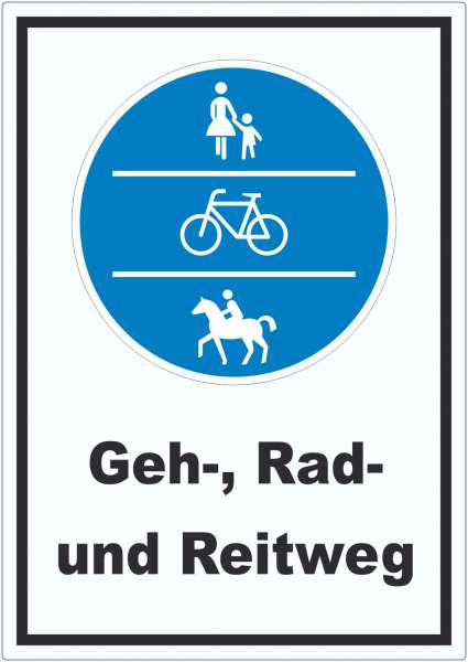 Aufkleber Geh-, Rad- und Reitweg