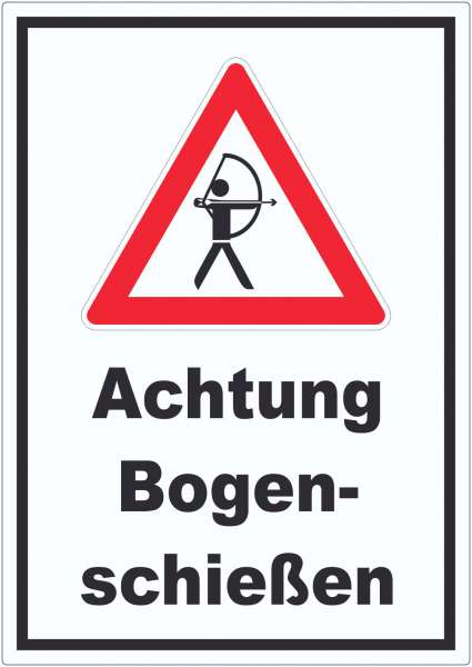 Achtung Bogenschießen Aufkleber