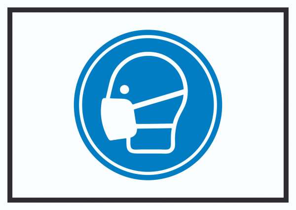 Mundschutz tragen Schild mit Symbol