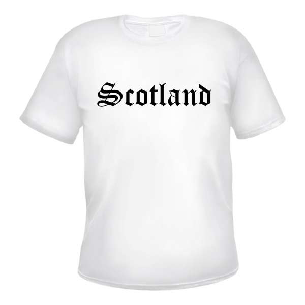 Scotland Herren T-Shirt - Altdeutsch - Weißes Tee Shirt