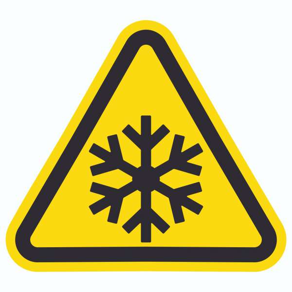 Achtung Kälte Symbol Aufkleber Dreieck