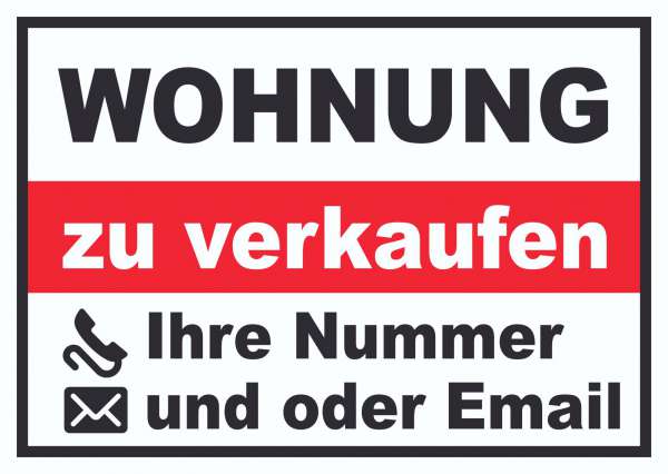 Wohnung zu verkaufen Schild