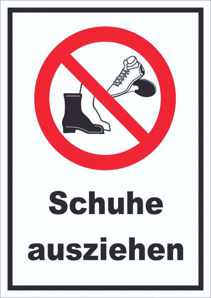 Schuhe ausziehen Schild Symbol