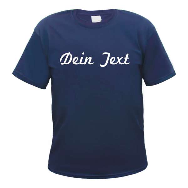 Individuelles Herren T-Shirt - dunkelblau - Schreibschrift - mit Wunschtext bedruckt