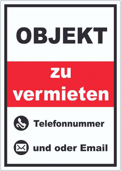 Objekt zu vermieten Hochkant Aufkleber