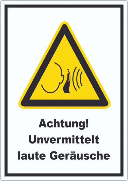 Achtung Unvermittelt laute Geräusche Aufkleber