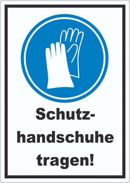 Schutzhandschuhe tragen Aufkleber