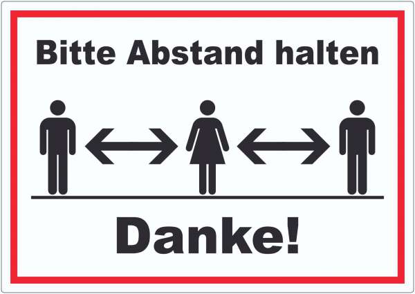 Bitte Abstand halten Aufkleber