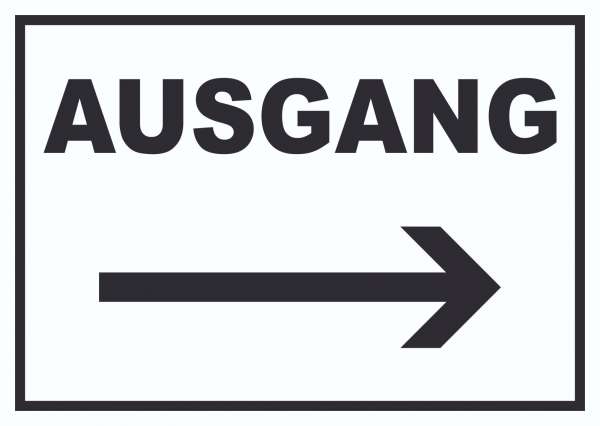 Ausgang rechts Schild