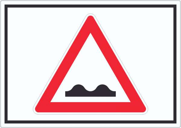 Aufkleber Achtung unebene Fahrbahn Symbol