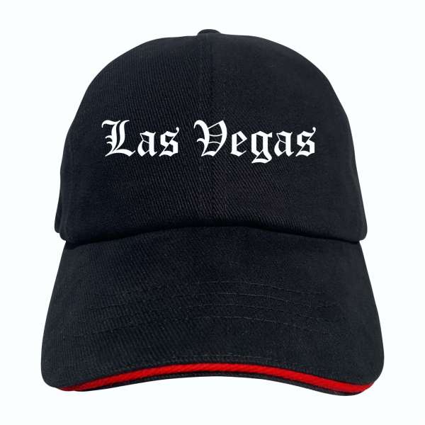 Las Vegas Cappy - Altdeutsch bedruckt - Schirmmütze - Schwarz-Rotes Cap