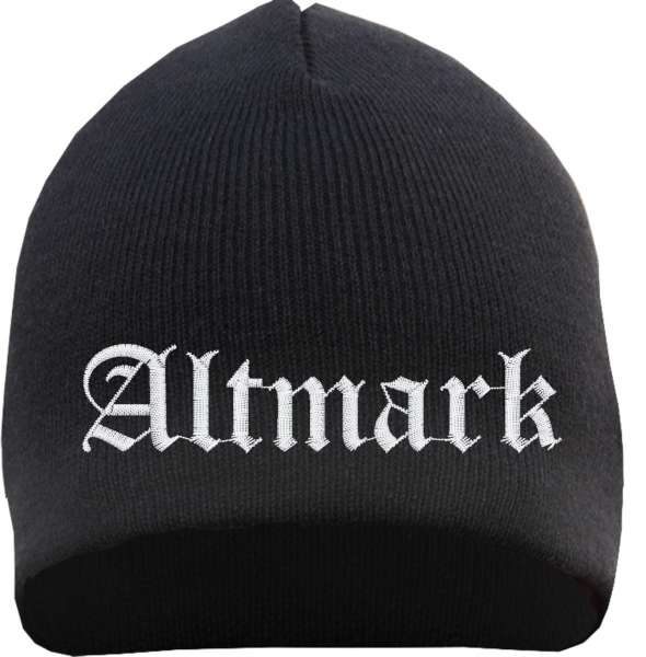 Altmark Beanie Mütze - Altdeutsch - Bestickt - Strickmütze Wintermütze