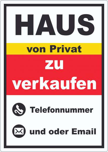 Haus zu verkaufen von Privat Hochkant Aufkleber