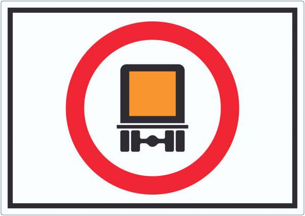 Verbot Kfz mit Gefahrgut Symbol Aufkleber