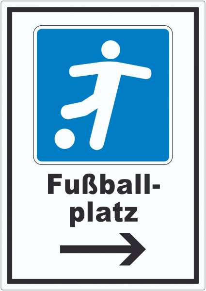 Fußballplatz Aufkleber mit Pfeil rechts