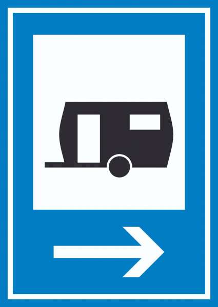 Wohnwagen rechts Schild