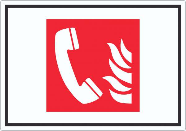 Brandmeldetelefon Symbol Aufkleber
