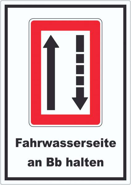 Fahrwasserseite an Backbord halten Symbol und Text Aufkleber