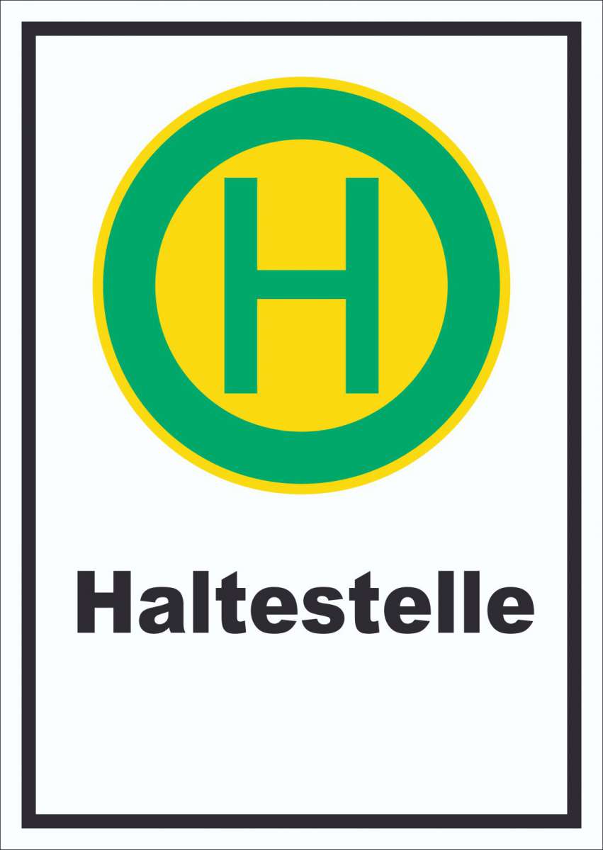Schild Haltestelle HB Druck Schilder, Textildruck & Stickerei Onlineshop