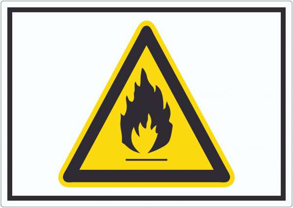 Vorsicht Feuergefährliche Stoffe Symbol Aufkleber