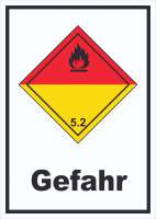 Schild Organische Peroxide Gefahr explosiv hochkant Schild Organische Peroxide Gefahr explosiv hochkant