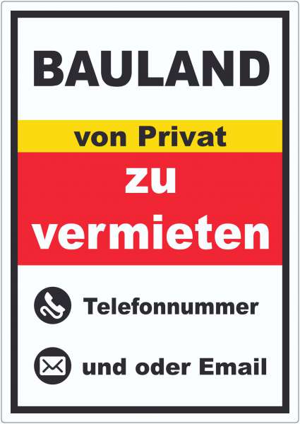 Bauland zu vermieten von Privat Hochkant