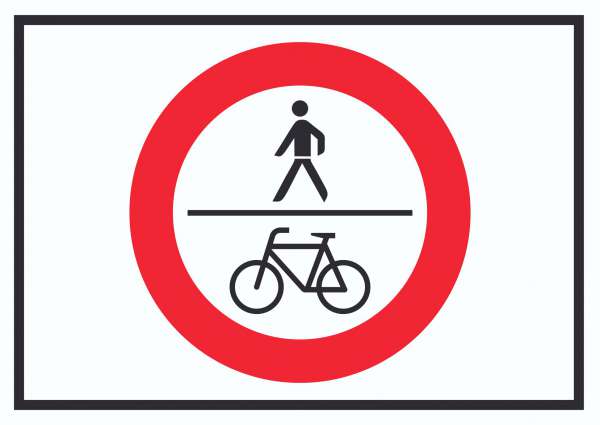 Für Fußgänger und Radfahrer verboten Symbol Schild