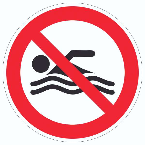 Schwimmen verboten Aufkleber Kreis
