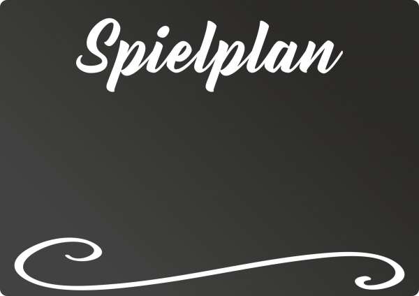 Spielplan Tafel - waagerecht - Kreidetafel Chalkboard