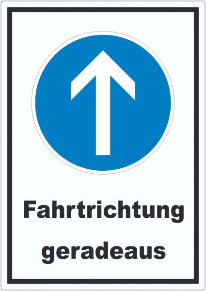 Aufkleber Fahrtrichtung geradeaus