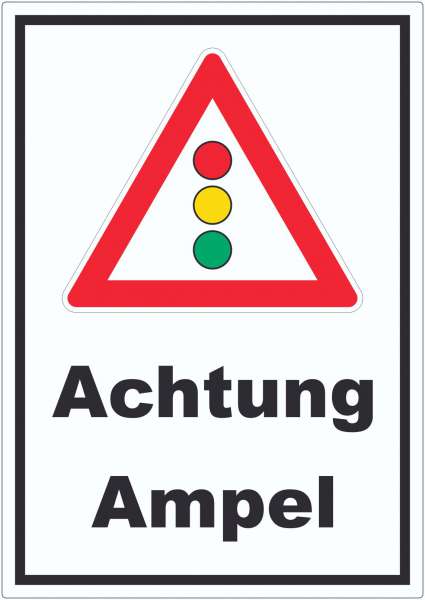 Aufkleber Achtung Ampel