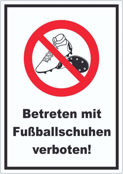 Betreten mit Fussballschuhen verboten! Aufkleber