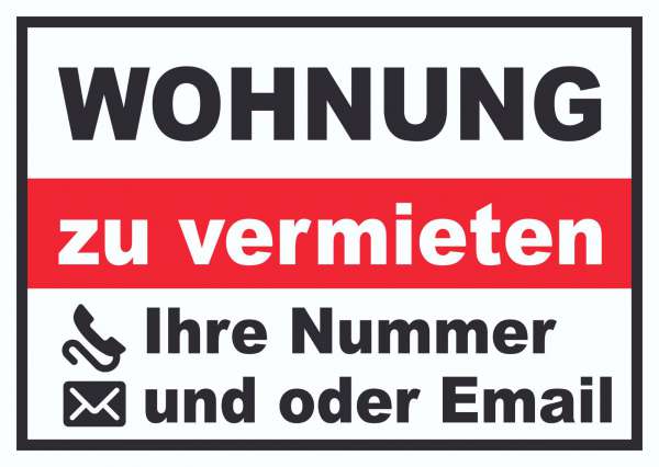 Wohnung zu vermieten Schild