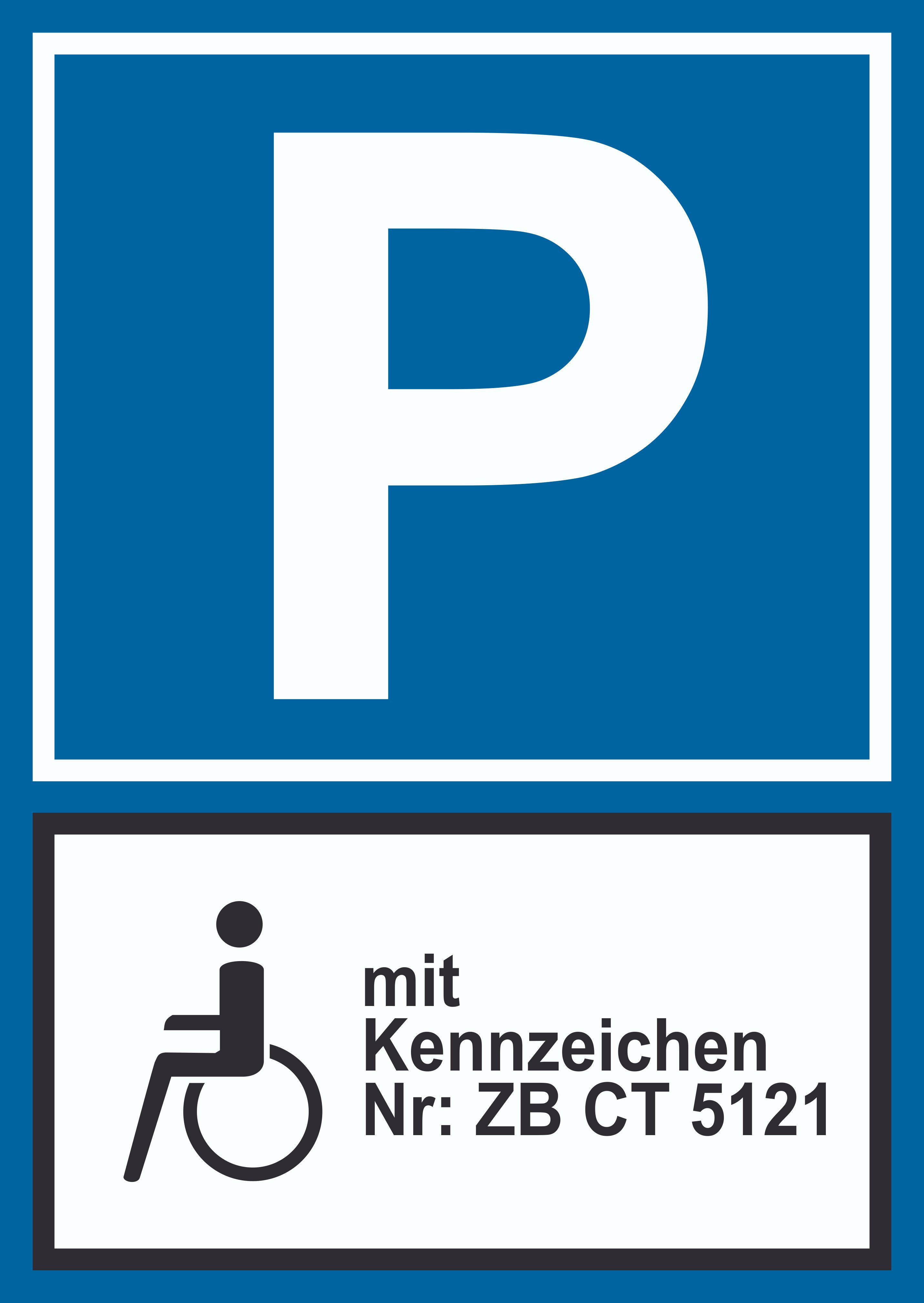 Parkplatzschild für Anwohner mit Ihrem KFZ Kennzeichen