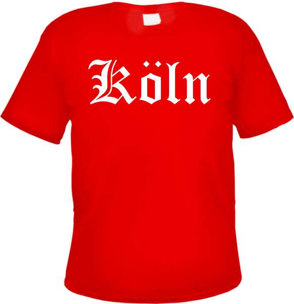 Köln Herren T-Shirt - Altdeutsch - Rotes Tee Shirt